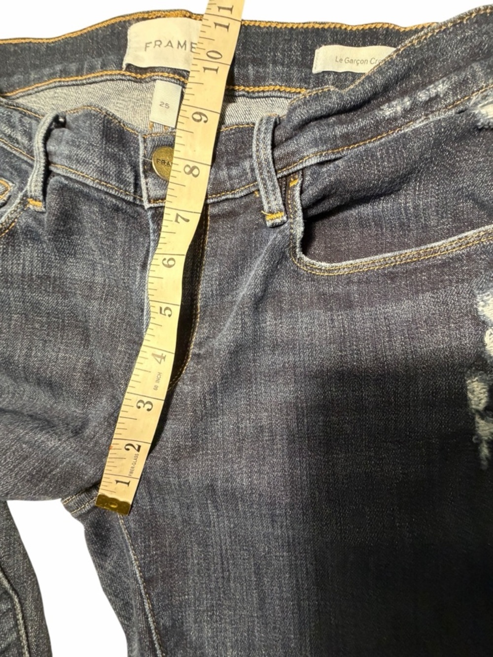 Frame Denim Le Cargon Crop Straight Jeans in Dark Wash Sz 25 - Picture 10 of 12